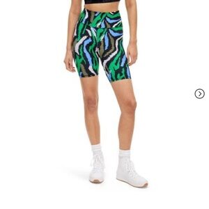 Colorful Zebra Print Biker Shorts